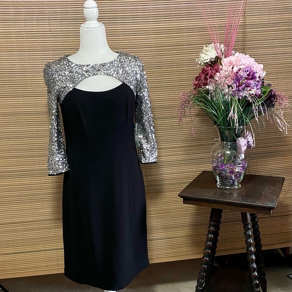 NWT Nue by Shani dress with sparkle chest & sleeves - Picture 3 of 12